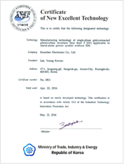 Certificate of New Excellent Technology